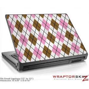  Small Laptop Skin Argyle Pink and Brown: Electronics