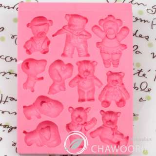No.2 Teddy bear and Puppy Decoration Silicone molds  