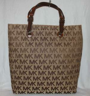   Kors Jacquard NS Tote Bag Brown Khaki Retail $198 38S1CTTT3J Signature