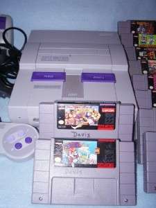 Super Nintendo NES System SNS 001 w/12 Games 2x Controllers Wires 