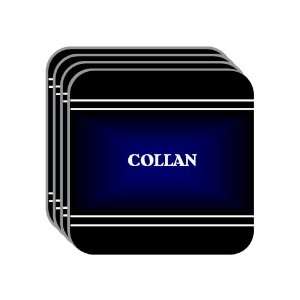 Personal Name Gift   COLLAN Set of 4 Mini Mousepad Coasters (black 