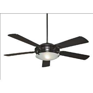 The Colleyville Ceiling Fan   High Gloss Black Finish  White Window 