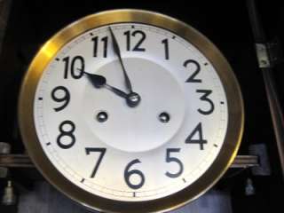 Mahogany German Box Clock   Time & Strike Circa 1940  