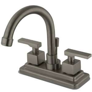   Twin Lever Handle Centerset Lavatory Faucet, Satin Nickel: Home