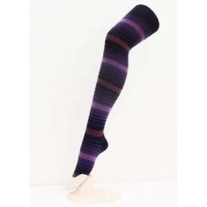  Purple Colorful Stripes Cotton Tights 