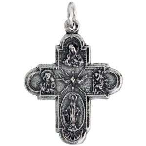  925 Sterling Silver Holy Cross (Virgin Mary, Sacred Heart 