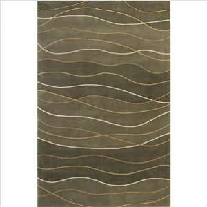  Signature Olive Waves Contemporary Rug Size: 26 x 46 