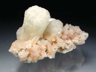 Pink Heulandite & Translucent White Stilbite Crystal Cluster #1  