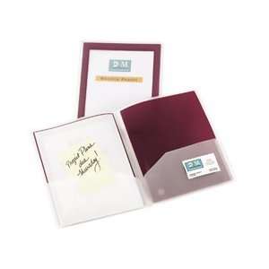  Flexi view two pocket folders, 2/pack, burgundy Office 