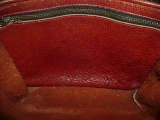   COACH Burnt Rust Orange Small Leather Satchel Tote Case Purse Bag