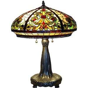  Classic Amber / Green Table Lamp
