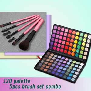 New Pro 120 Matte & Shimmer Color Eyeshadow MakeUp Palette 5# + 5 pc 