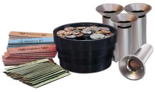 Coin Sorter Kit Bank Money Change Tubes Roll Wrap Pennies Quarters 