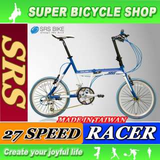   SRS RACER 20 27Speed Folding Bicycle Folding Bike  Blue+White  