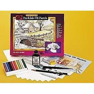  Learn to Draw w/Pen & Ink/Oil Pastel Set Arts, Crafts 