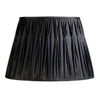 NEW 18 in. Wide Pinch Pleat Lamp Shade, Black, Faux Silk Fabric, Laura 