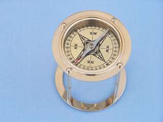 Brass compass on stand 4 Nautical Compasses  