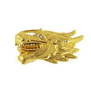  Gold Tone 3D Dragon Head Shape Car Decoration Sticker 