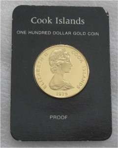 COOK ISLANDS GOLD COIN, $100, PROOF LOW MINTAGE  
