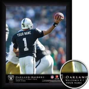   Raiders Personalized NFL Action QB Framed Print: Sports & Outdoors