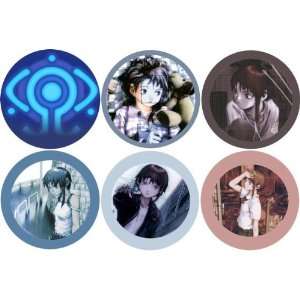  Set of 6 SERIAL EXPERIMENTS LAIN Pinback Buttons 1.25 