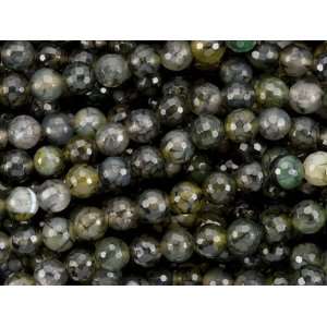  Dark Cracked Agate Faceted Round Bead Strand: Arts, Crafts 
