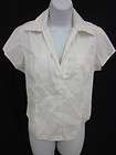 SEARLE White Short Sleeve Pleated Pockets Shirt SZ 6  