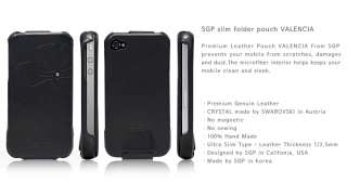 SGP Valencia Leather Black Case/Cover iPhone 4  