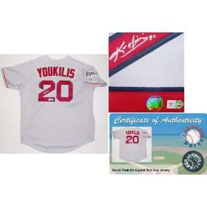  Kevin Youkilis Signed Red Sox Majestic Grey Replica Jersey 
