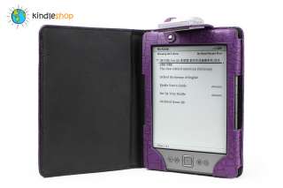 NEW PURPLE  Kindle 4 G Light Lighted Leather Case Cover LED 
