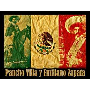  Villa y Zapata Metal Sign: Hispanic and Religious Décor 