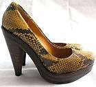 795 PROENZA SCHOULER Yellow snakeskin leather platform heels US 7.5/8