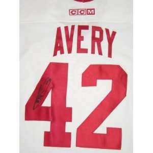 Sean Avery Autographed Replica CCM Red Wings Jersey