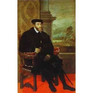   Titian   Tiziano Vecelli   32 x 52 inches   Portrait of Emperor Char
