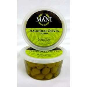 Mani Green Halkidiki Pitted Olives 7oz (2 PACK)  Grocery 