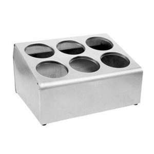 Stainless Steel 6 Cylinder Cutlery Holder   11 3/4 X 14 3/8  