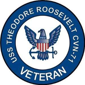 US Navy USS Theodore Roosevelt CVN 71 Ship Veteran Decal Sticker 3.8 
