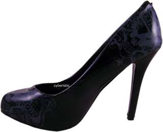 Womens Ed Hardy Sunset Love Black Pumps Heels Shoes  
