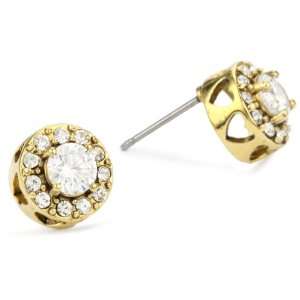  Betsey Johnson Crystal Heart Crown Stud Earrings Jewelry
