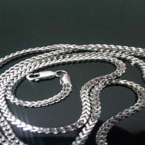 10K Mens White Gold Franco Chain Necklace Box Cuban 40 inch long 