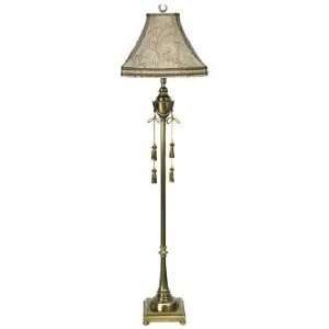  Scepter Paisley Shade Antique Brass Floor Lamp