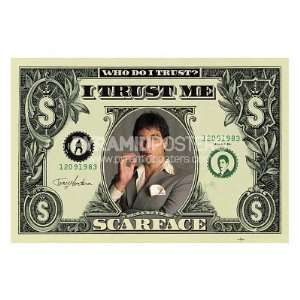  (39x55) Scarface Movie (Pacino Money, Huge) Poster Print 