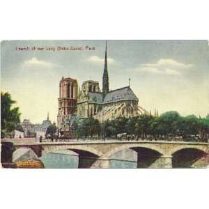  1910 Vintage Postcard Cathedral of Notre Dame   Paris 