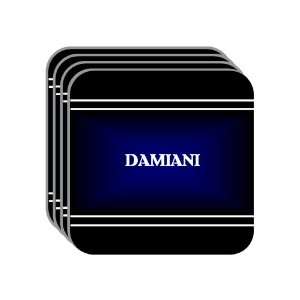 Personal Name Gift   DAMIANI Set of 4 Mini Mousepad Coasters (black 