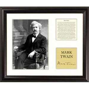 Mark Twain   Portrait   Framed 5 x 7 Photograph with Biography  