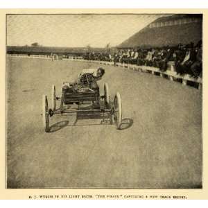  1904 Print Dan Wurgis Antique Race Car Driver Racing Track 