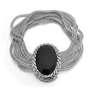  Bling Jewelry Onyx Stone Bali Wheat Multi Chain Bracelet 