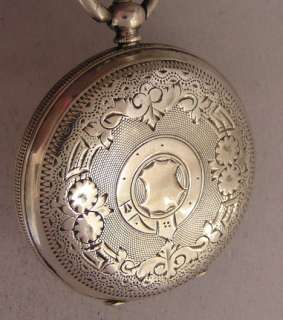 Amazing 120 Years Old CYLINDRE Antique Swiss Silver Pocket 
