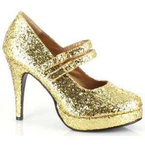   Party By Ellie Shoes Gold Glitter Jane Adult Shoes / Gold   Size 6