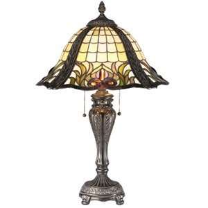 RAM 18 ft Sarum Stained Glass Table Lamp   Bronze: Home 